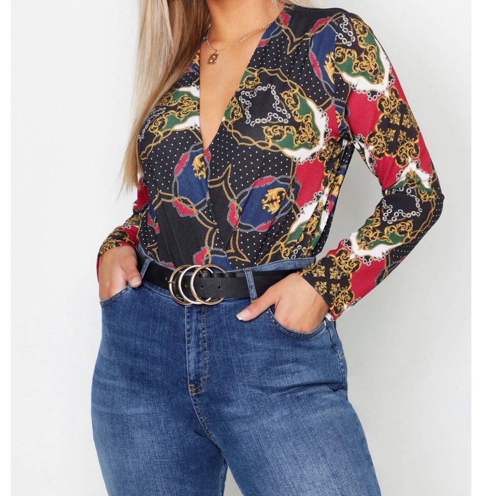 Chain print bodysuit